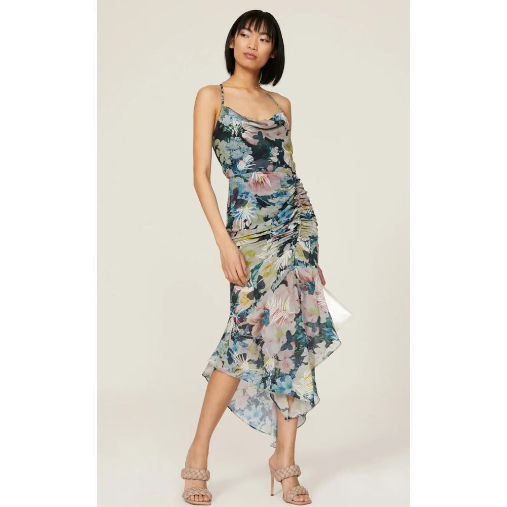 SAU LEE Frieda Dress in Blue Multi